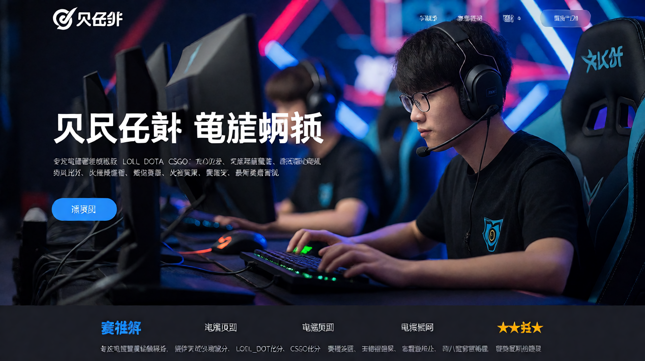 电竞比赛现场，选手在专业赛场竞技