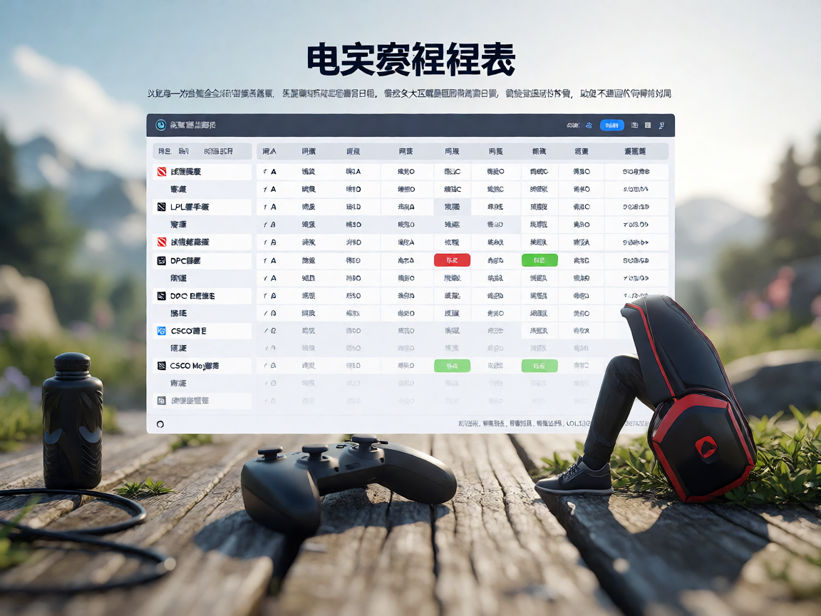 电竞赛程表界面，展示多场赛事时间安排